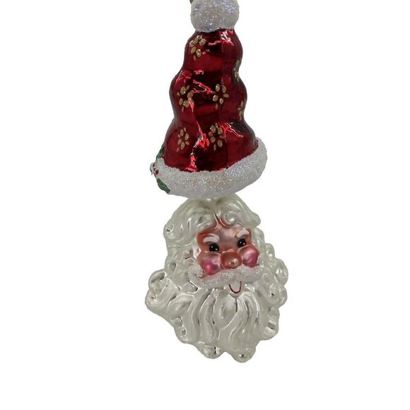 Christopher Radko HATS OFF Santa 2 pc Christmas Ornament Mouth Blown Hand Paint - Picture 1 of 13